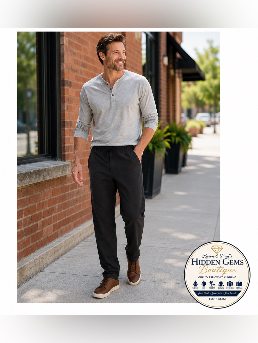 Cubavera Black Men's Drawstring Joggers with Relaxed Fit